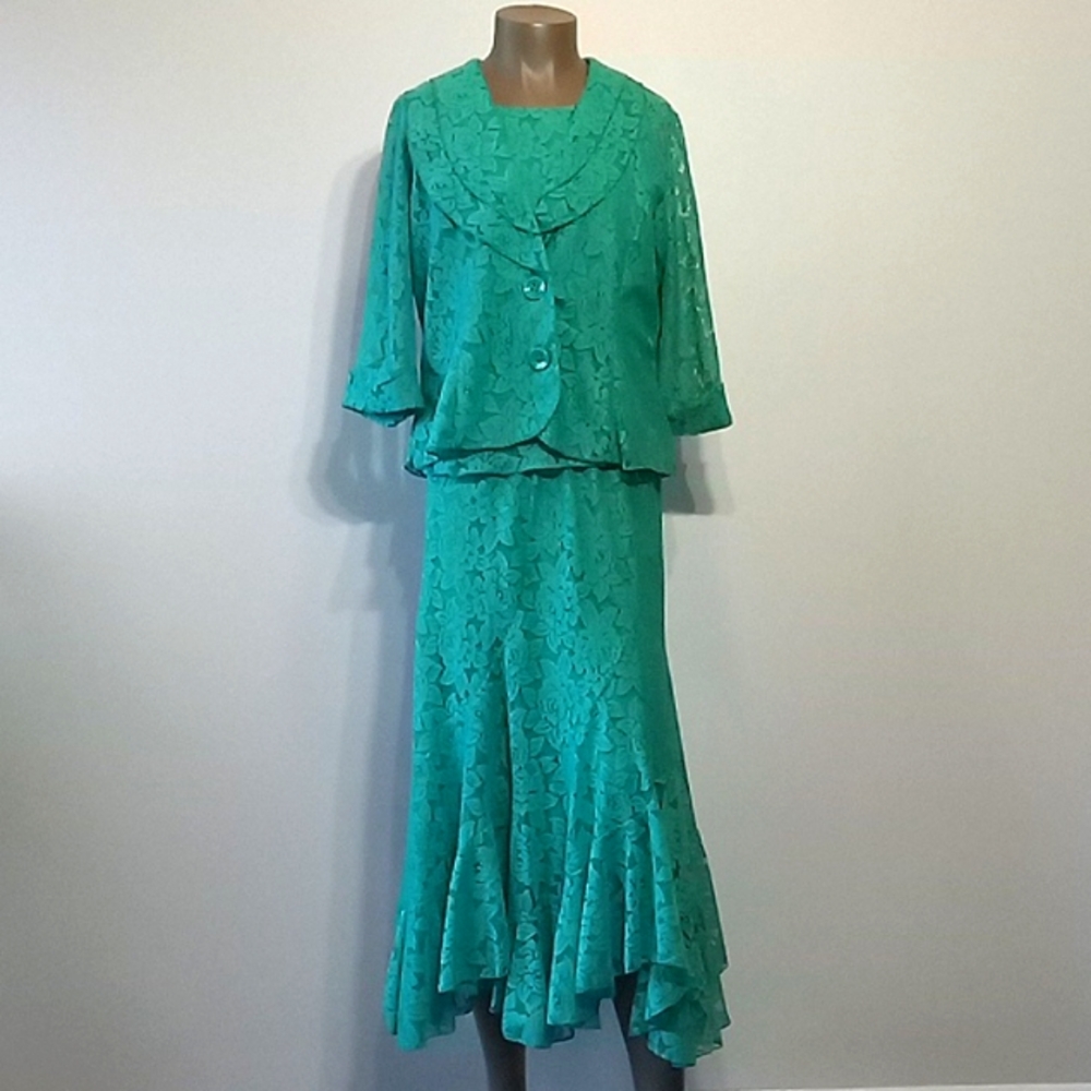 Flawless 3pc Aqua Lace skirt set by Come N See